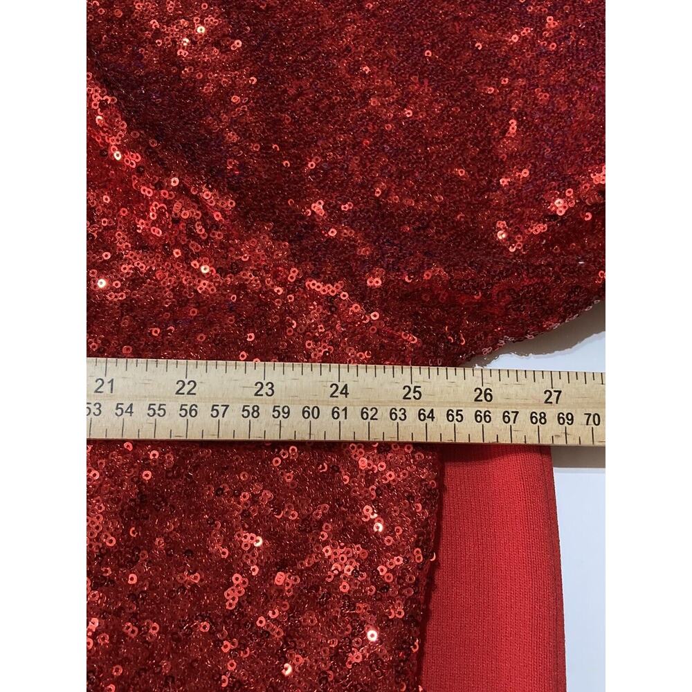 RED SEQUIN 24W‎ MIDI DRESS Evening Christmas Holiday Party - Picture 5 of 7